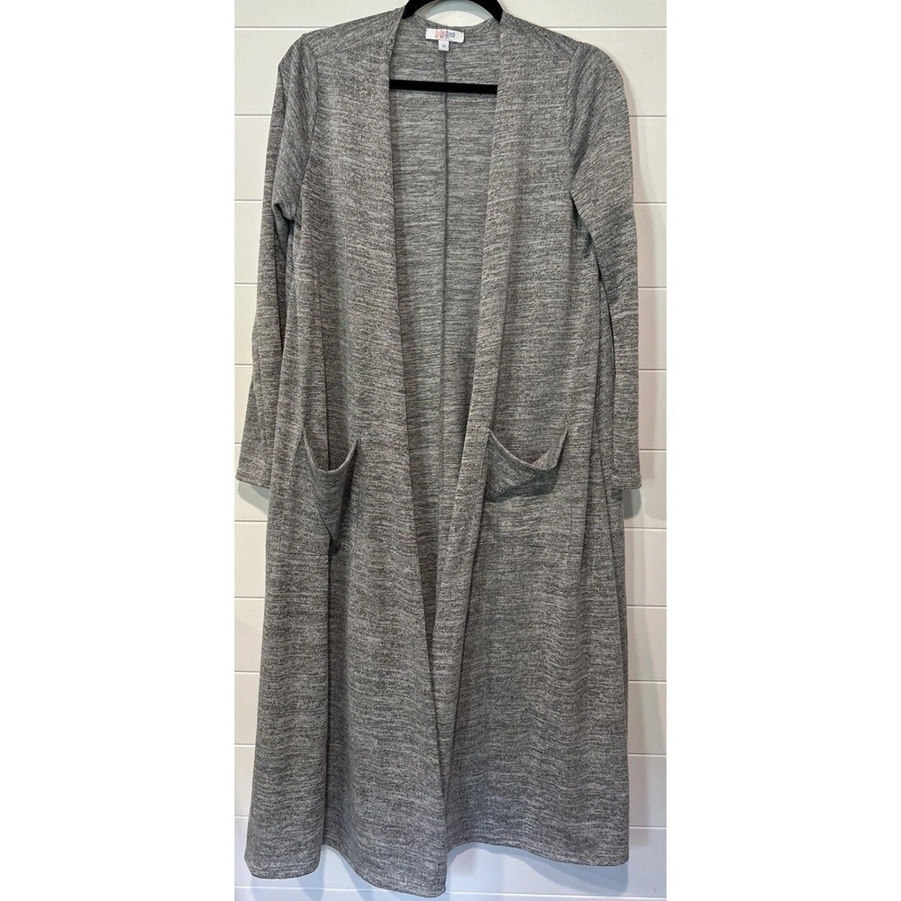 LuLaRoe Long Cardigan Women's Sz Medium Gray Pockets‎